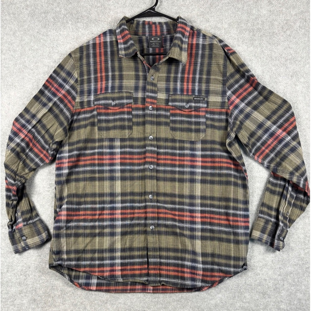 Oakley Plaid Button Up Shirt‎ Long Sleeve Outdoor Casual XL Multicolor